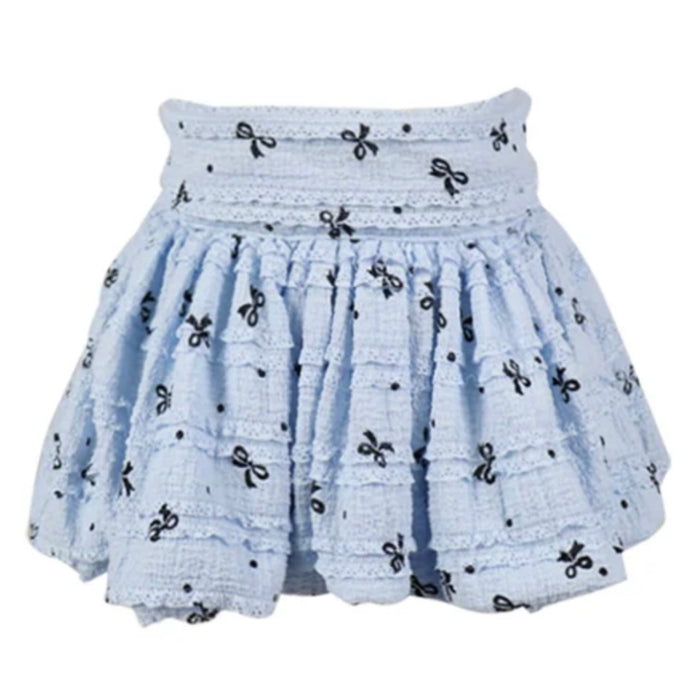 FBZ Flowers By Zoe - Bleu Flower Knit Bow and Lace Skirt