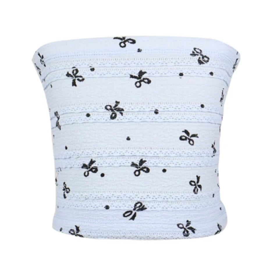 FBZ Flowers By Zoe - Bleu Flower Knit Bow and Lace Skirt