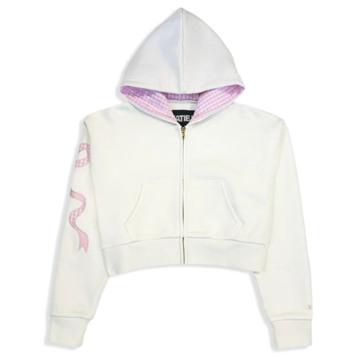 Katie J NYC Tween Dylan Bow Appliqué Zip Sweatshirt