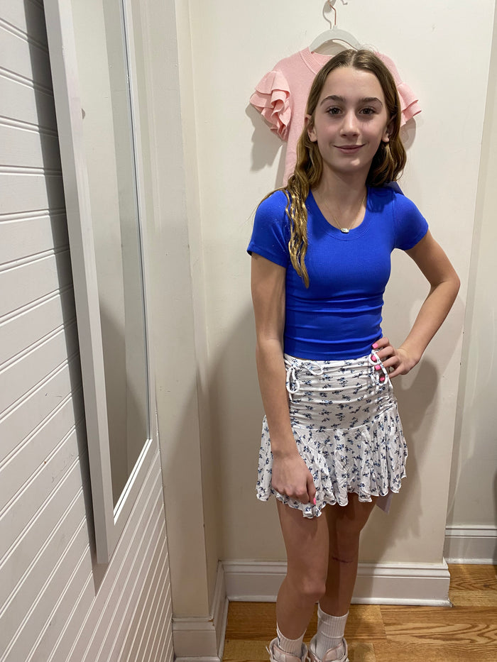 Katie J NYC  Tween Jax Skirt - Blue Floral