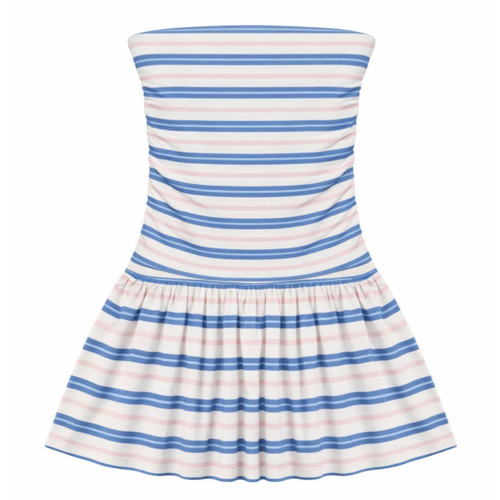 Katie J NYC  Girls Tween Milo Drop Waist Dress - Blue Multi Stripe