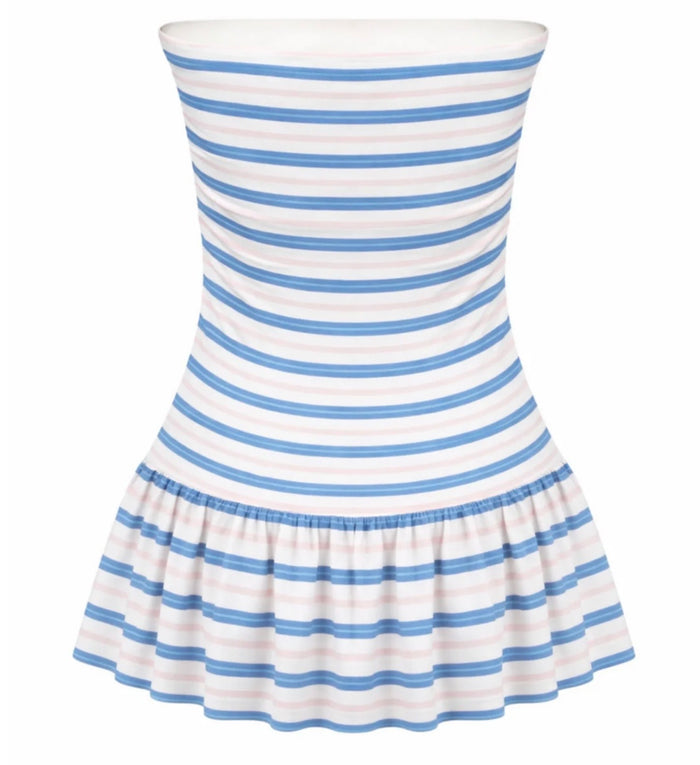 Katie J NYC  Girls Tween Milo Drop Waist Dress - Blue Multi Stripe
