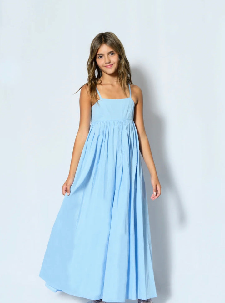 Katie J NYC  Girls Tween Serenity Beaded Strap Maxi Dress - Serene Blue