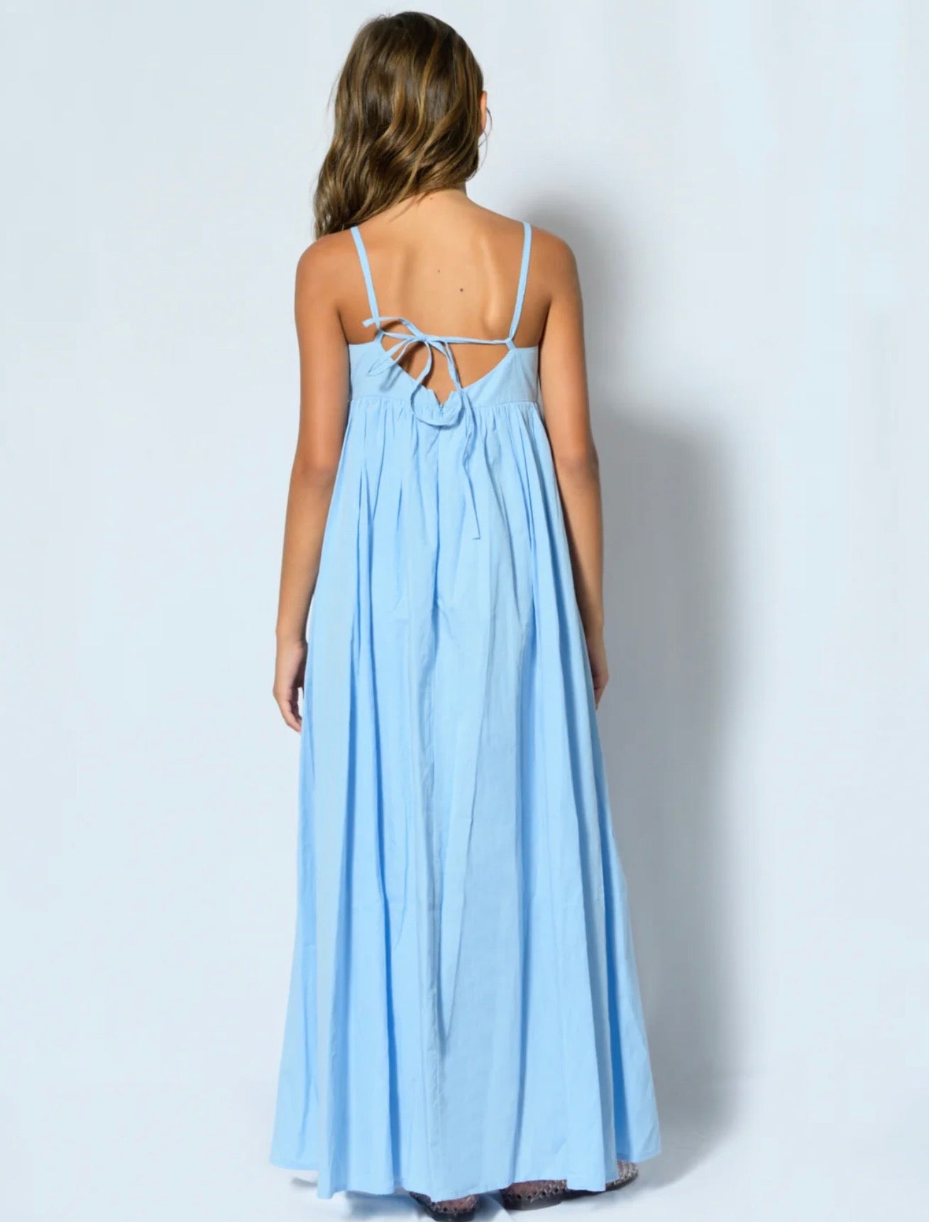 Katie J NYC  Girls Tween Serenity Beaded Strap Maxi Dress - Serene Blue