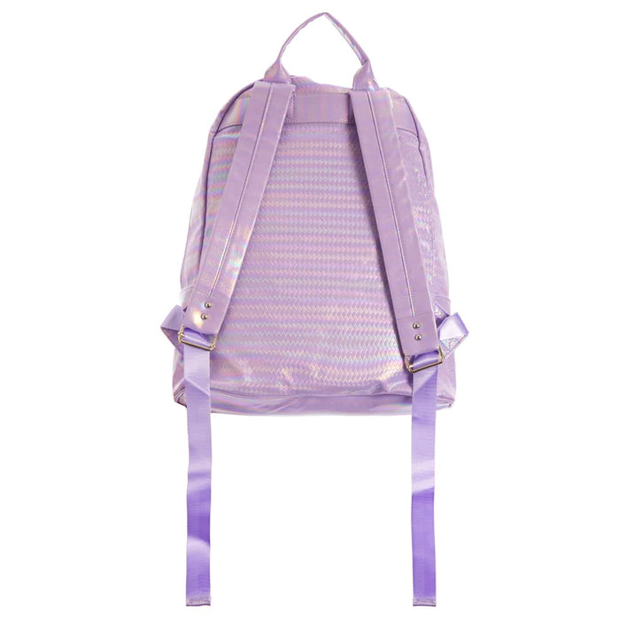 Bari Lynn Smiley Confetti Backpack - Purple/Lavender Iridescent