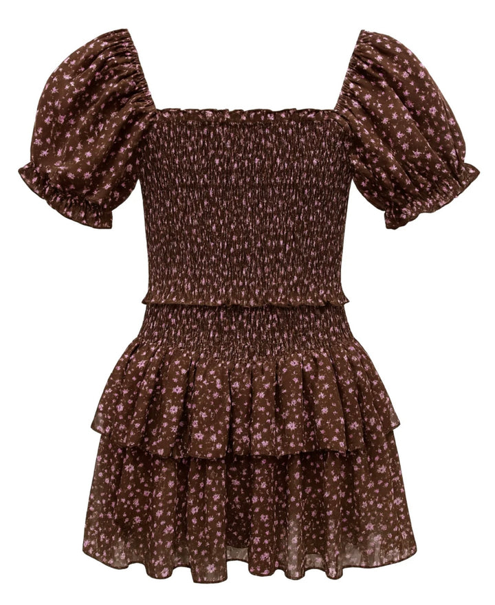 Katie J NYC  Girls Tween Lainey Print Dress - Chocolate Floral WP