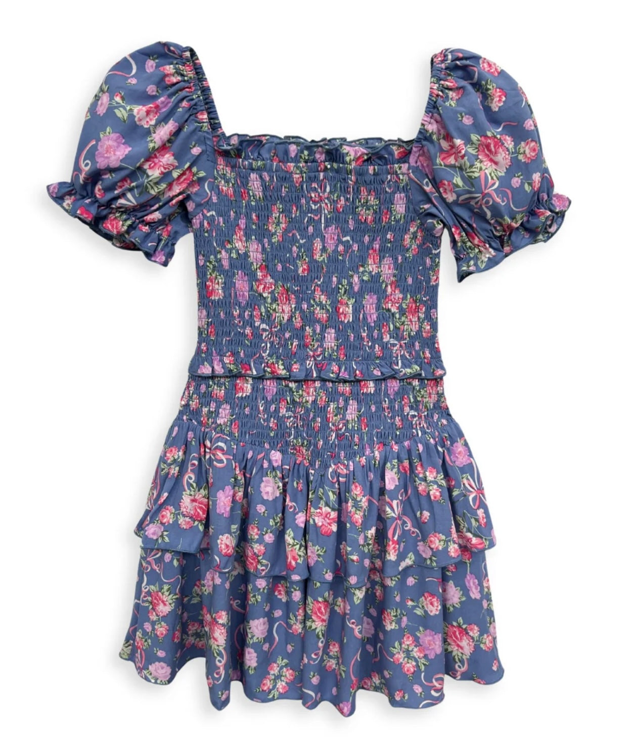 Katie J NYC  Girls Tween Lainey Print Dress - Vintage Blue Floral