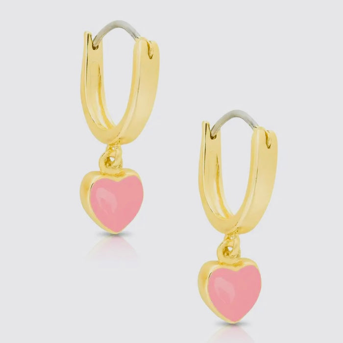 Lily Nily Heart Drop Earrings - Pink