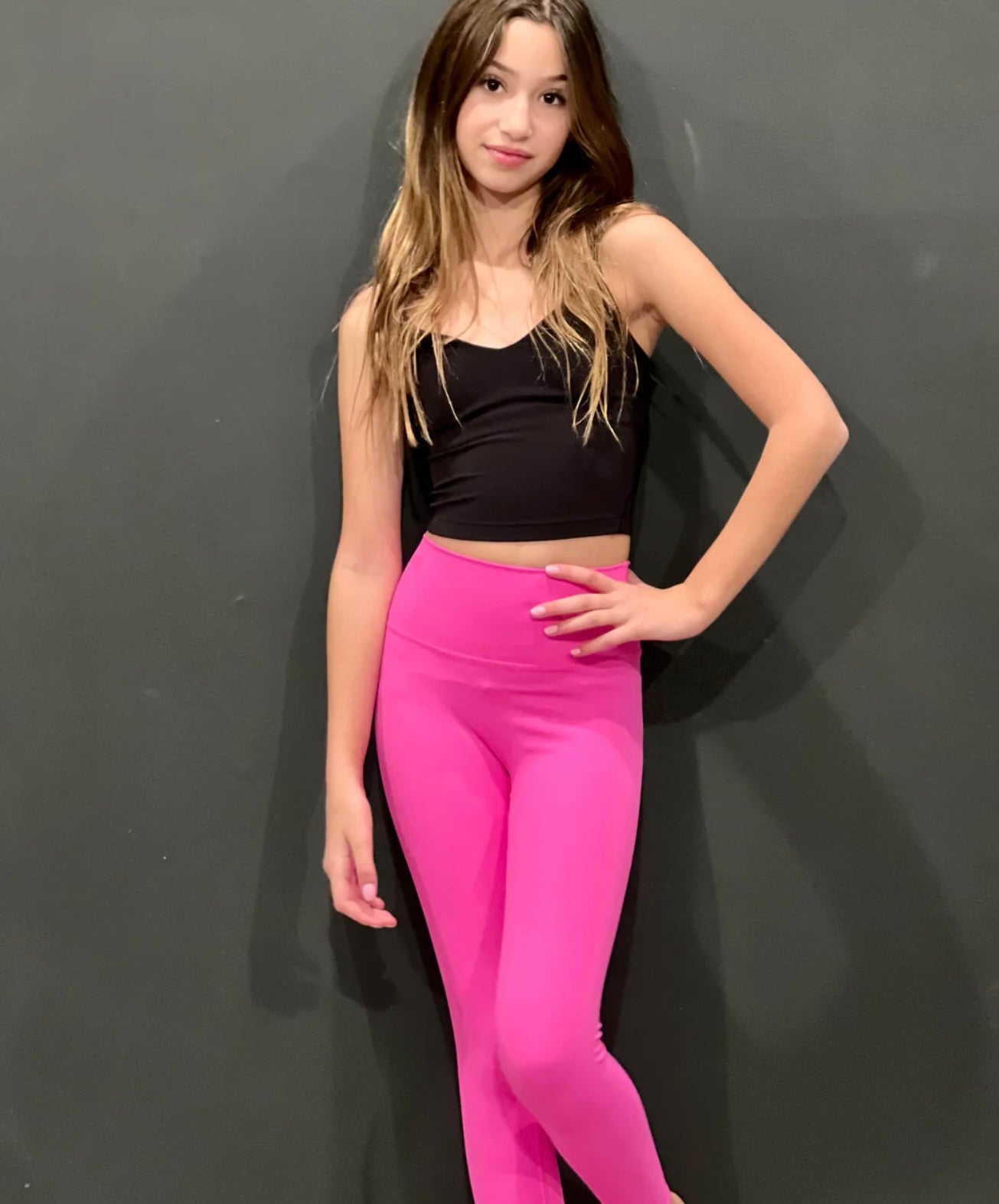 Katie J NYC Tween Bella Treatz Sweet / Performance Legging – Navy Hot - Pink Love I