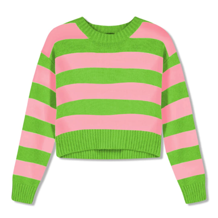 Katie J NYC Girls Pink/Green Megan Sweater