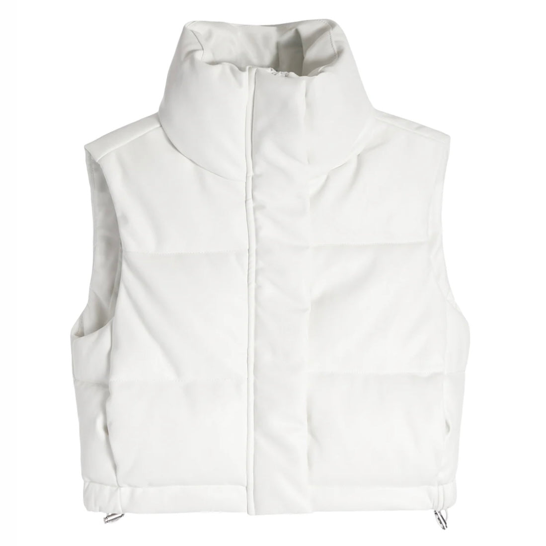 Katie J NYC  Juniors Jenny Faux Leather Puffer Vest - Winter White