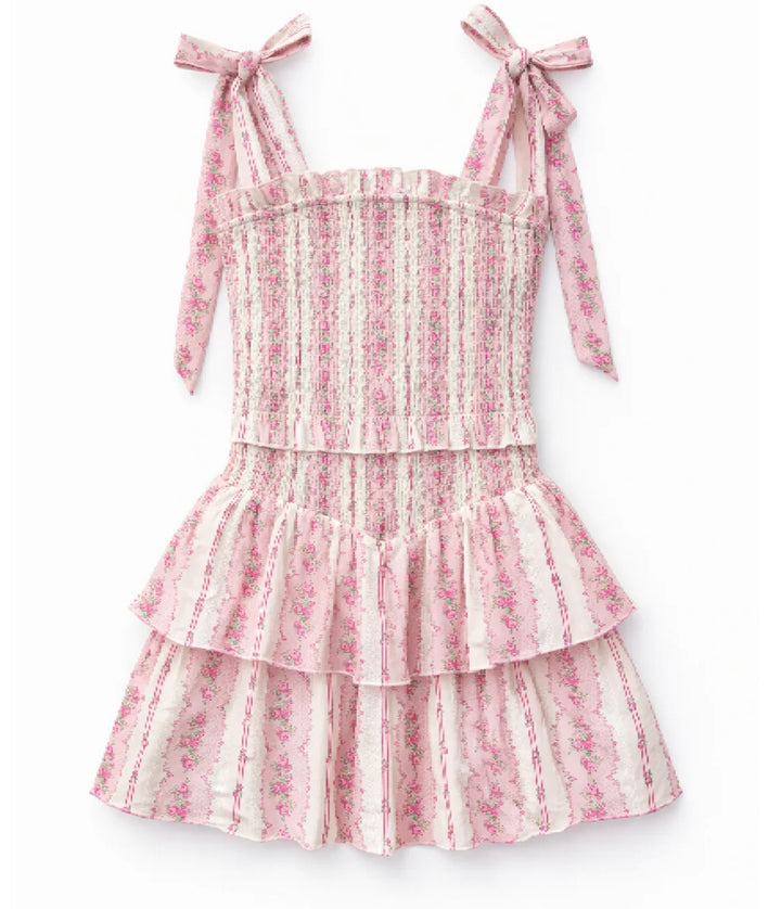 Katie J NYC  Girls/Tween Emerson Dress - Baby Pink Cottage Stripe