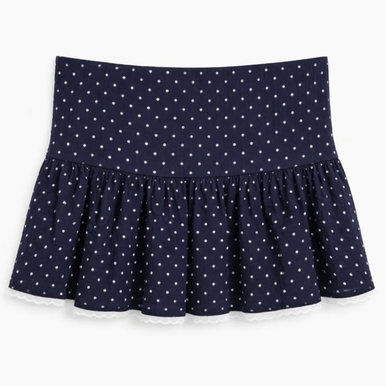 Katie J NYC  Juniors/Adult Clarke Skirt - Evening Blue/ White Micro Dot