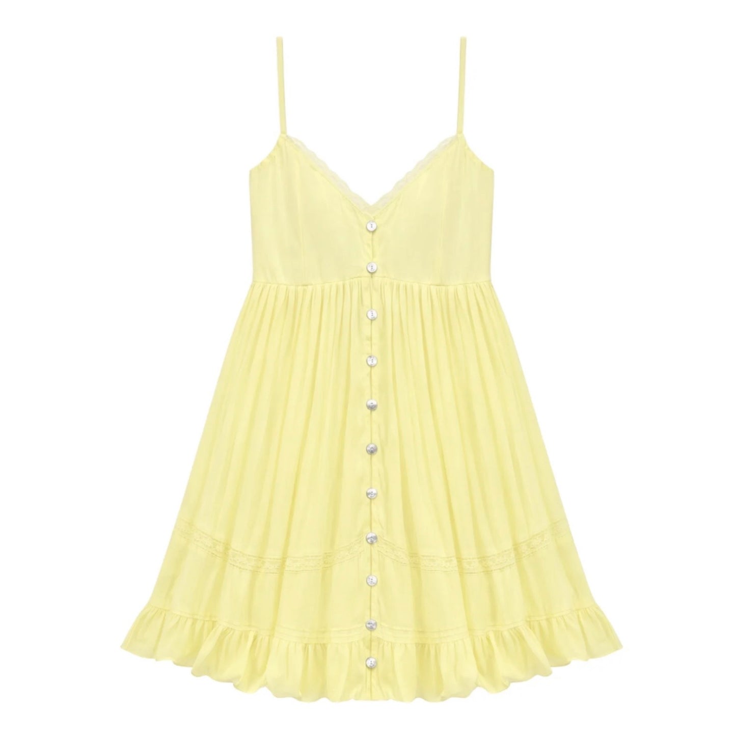 Katie J NYC  Girls/Tween Dakota Button Front Dress - Canary Yellow