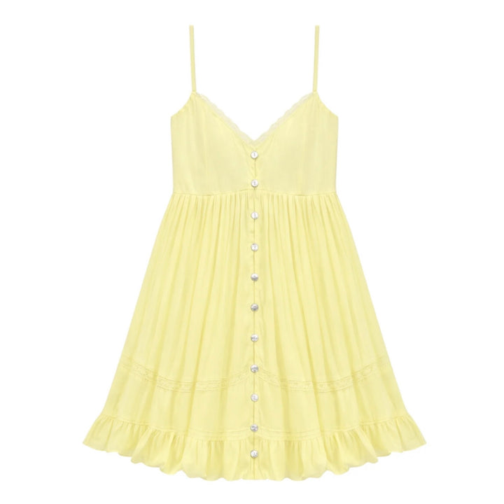 Katie J NYC  Girls/Tween Dakota Button Front Dress - Canary Yellow