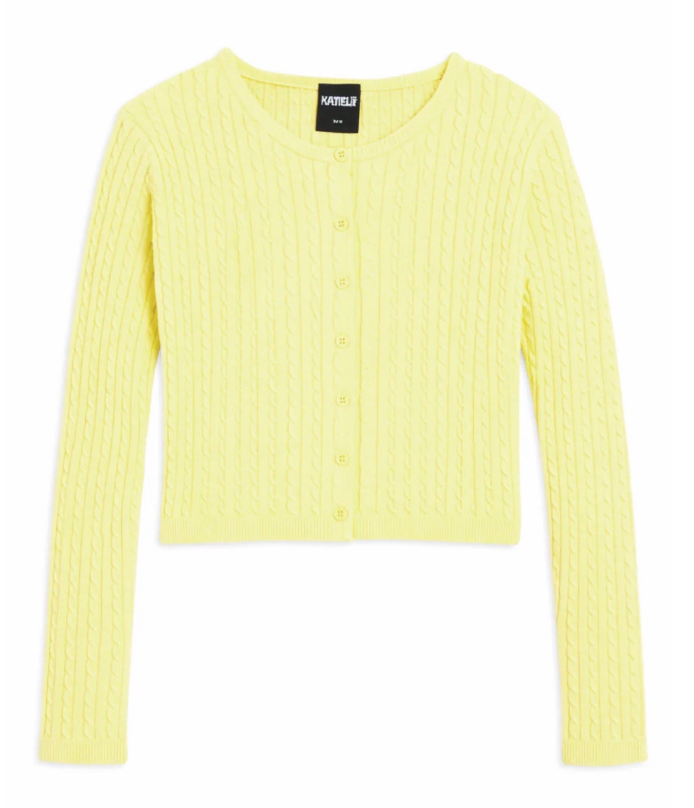 Katie J NYC Girls Tween Rory V-Neck Cardi Sweater - Canary Yellow, Baby Pink & Navy