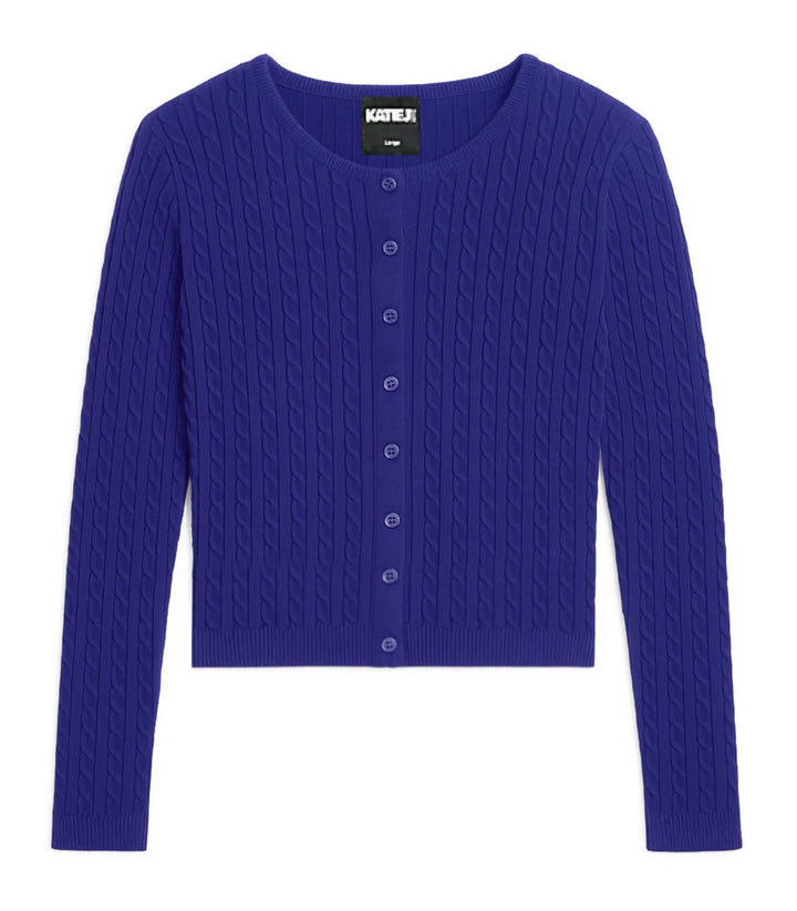 Katie J NYC Girls Tween Rory V-Neck Cardi Sweater -  Cherry Red, Sailboat Blue & White