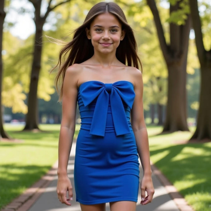 Gold Rush NYC Teddie Bow Dress - Royal Blue