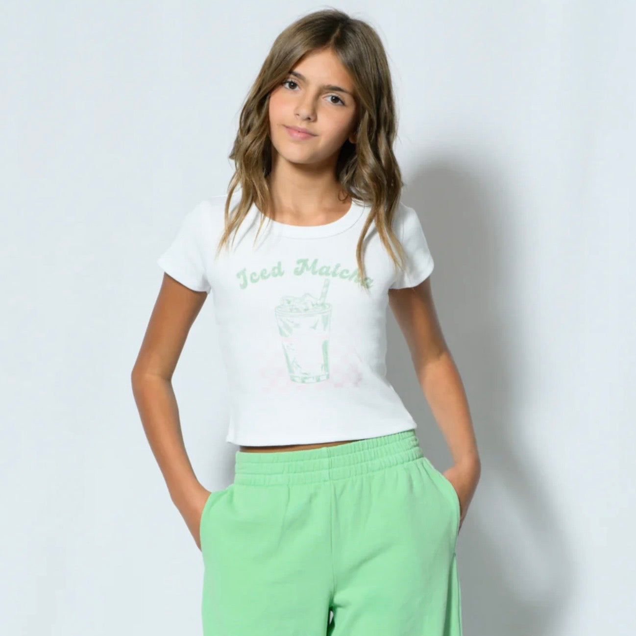 Katie J NYC  Girls/Tween Matcha “BABY” Tee