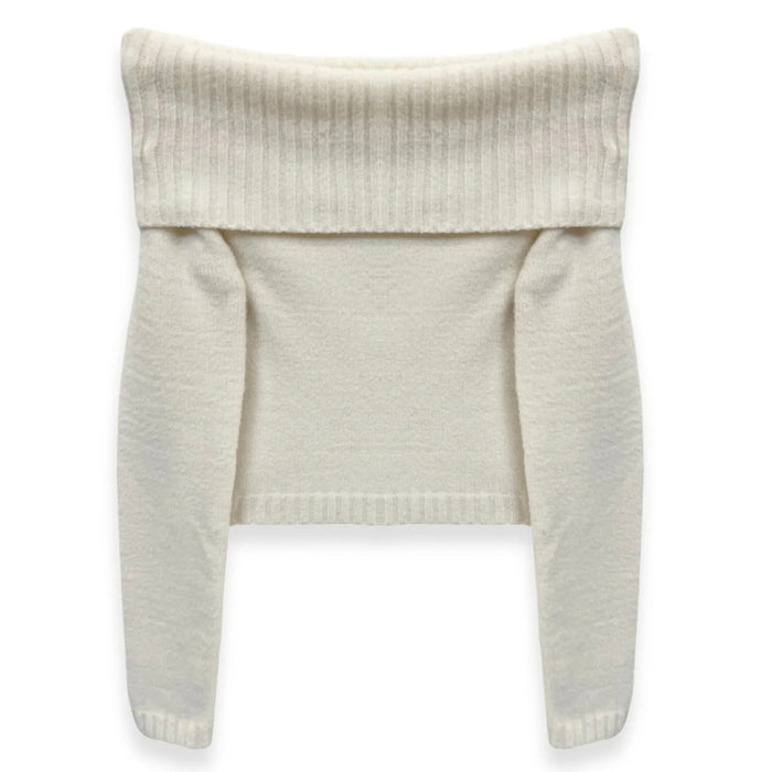 Katie J NYC Tween Nikki Off Shoulder Sweater - Cream & Black