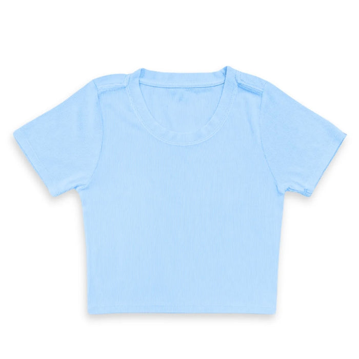 Katie J NYC Juniors Livi Ribbed Short Sleeve Tee