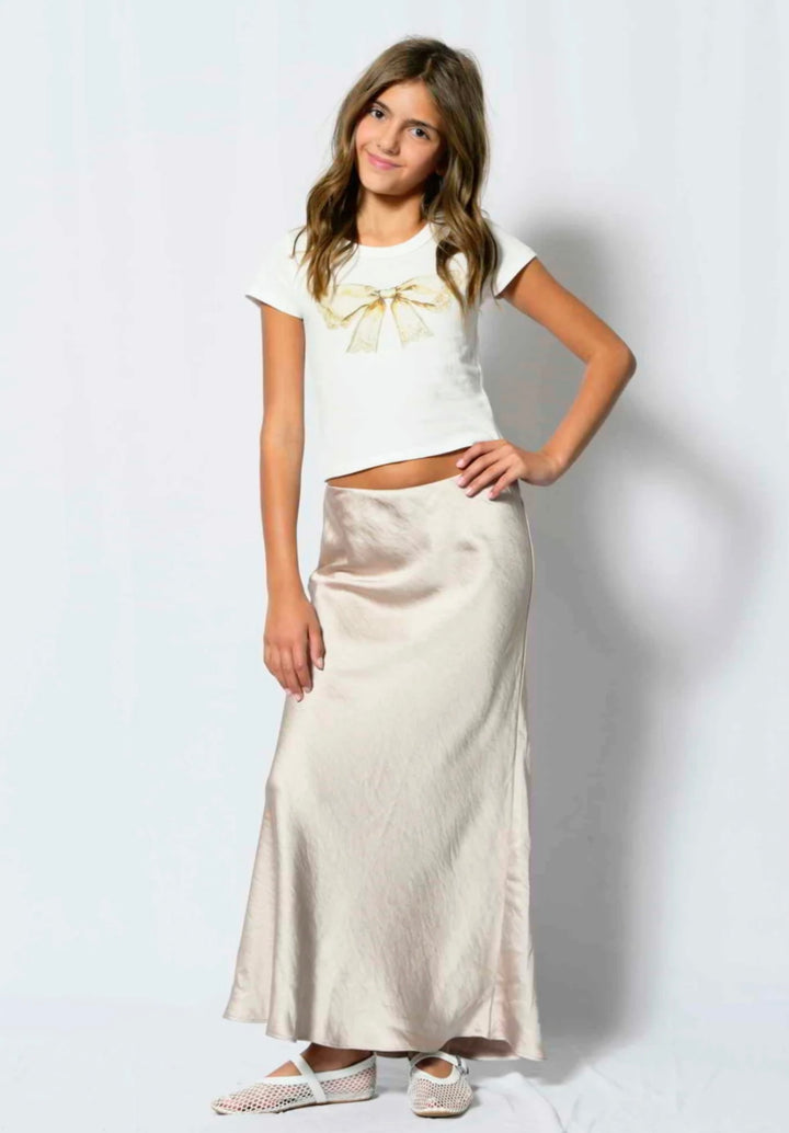 Katie J NYC  Girls Tween Vintage Bow “BABY” Tee