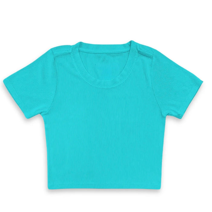 Katie J NYC Juniors Livi Ribbed Short Sleeve Tee