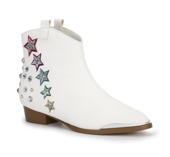 Miss Dallas Western Boot in White Shooting Stars