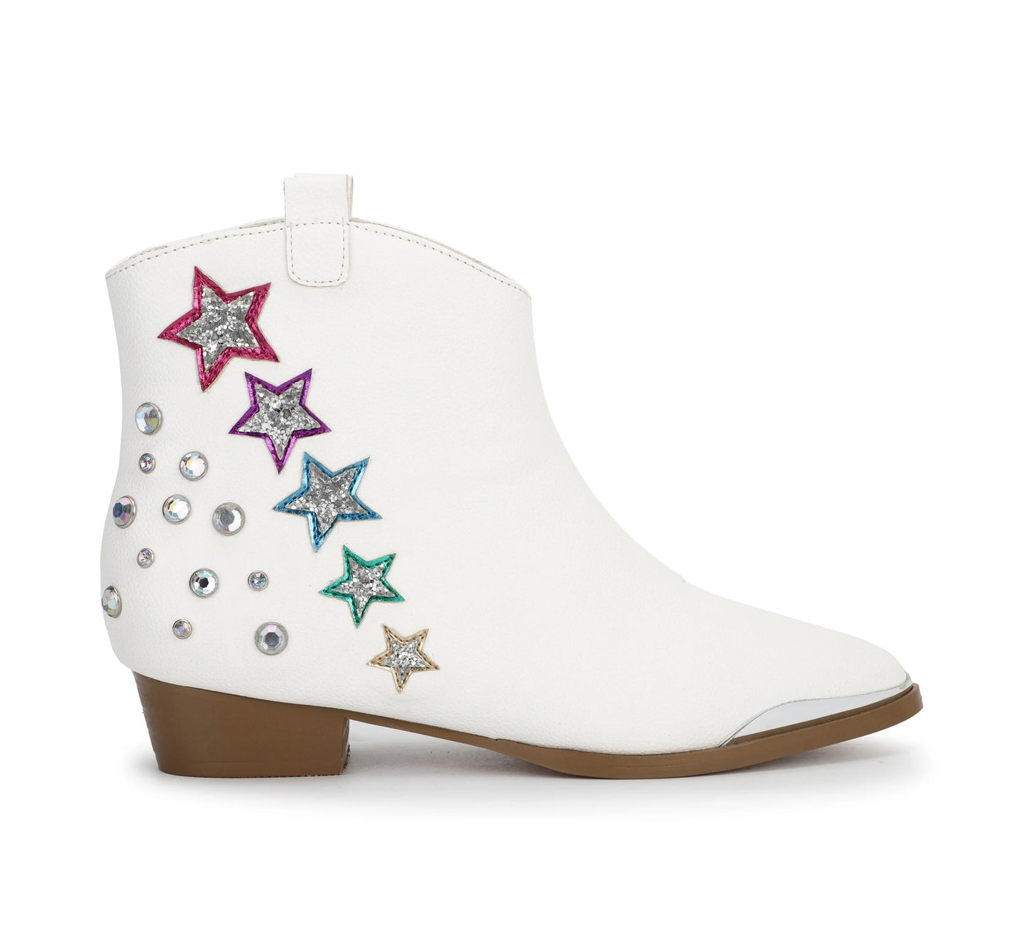 Miss Dallas Western Boot in White Shooting Stars