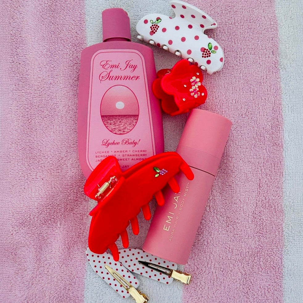 Emi Jay Sweetheart Clip in Coconut Berry Dot