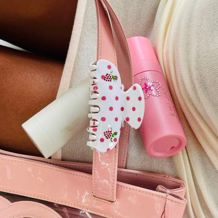 Emi Jay Sweetheart Clip in Coconut Berry Dot