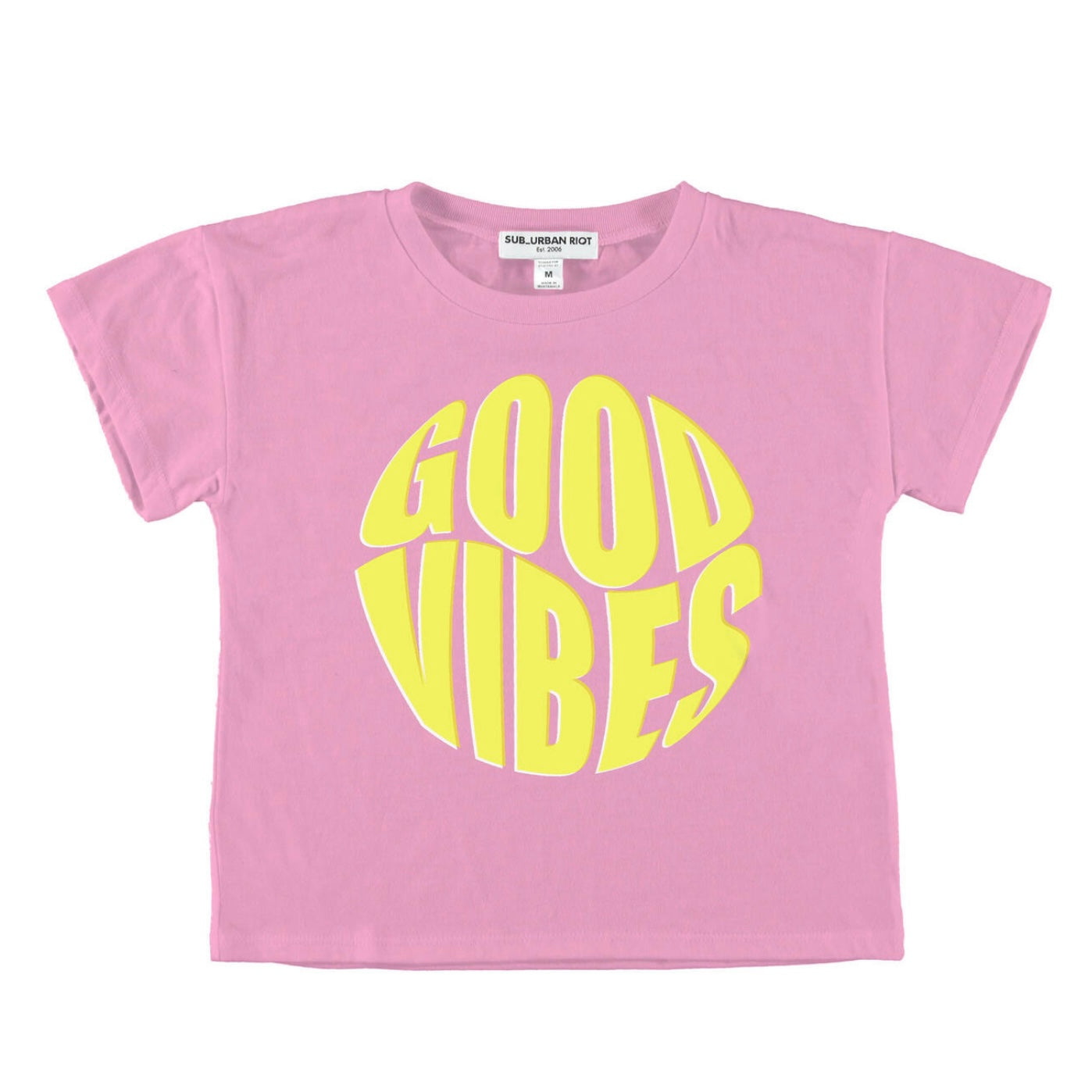 Sub_Urban Riot Girls Tween “Good Vibes” Boxy Crop Tee