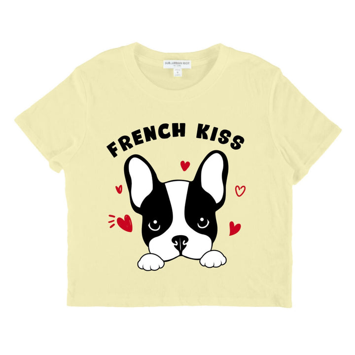 Sub_Urban Riot  Girls Tween French Kiss Boxy Crop Tee