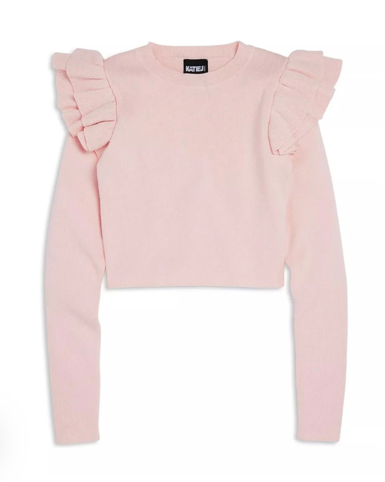 Katie J NYC  Girls Tween Isla Long Sleeve - Winter White & Baby Pink