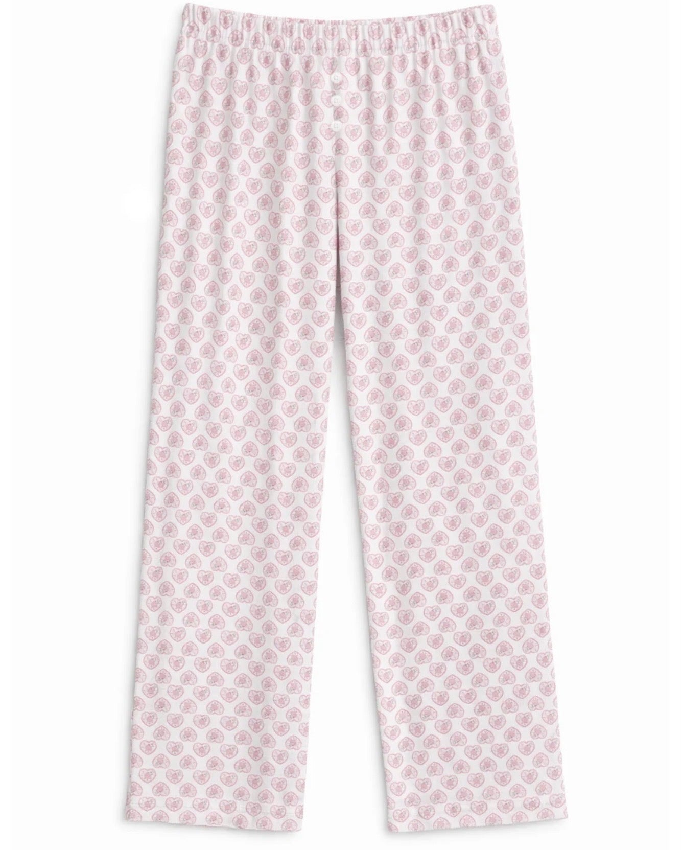 Katie J NYC  Girls Tween Marina Printed Pointelle Pant - Picot Edge Hearts