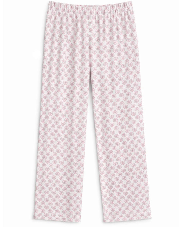 Katie J NYC  Girls Tween Marina Printed Pointelle Pant - Picot Edge Hearts