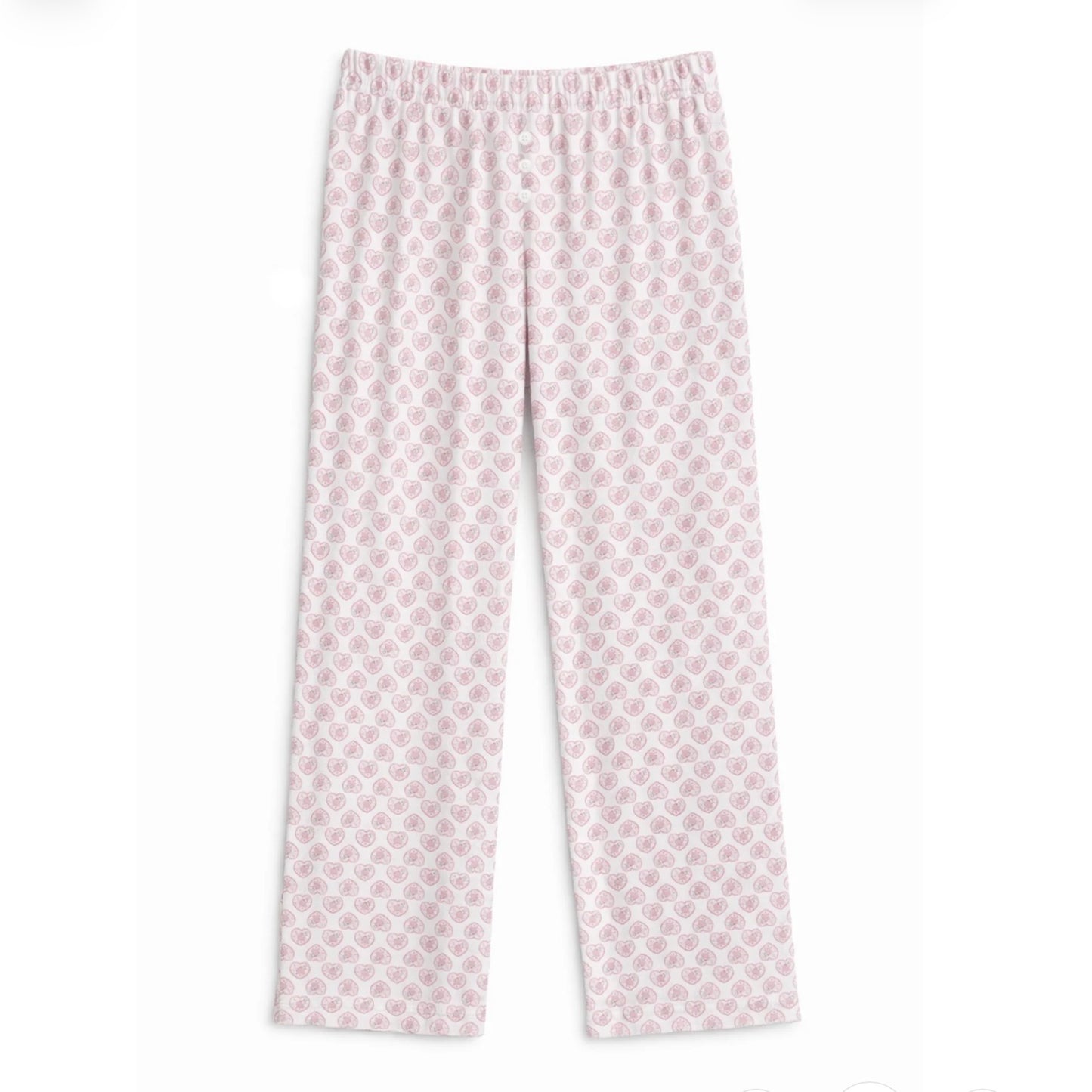 Katie J NYC  Girls Tween Marina Printed Pointelle Pant - Picot Edge Hearts