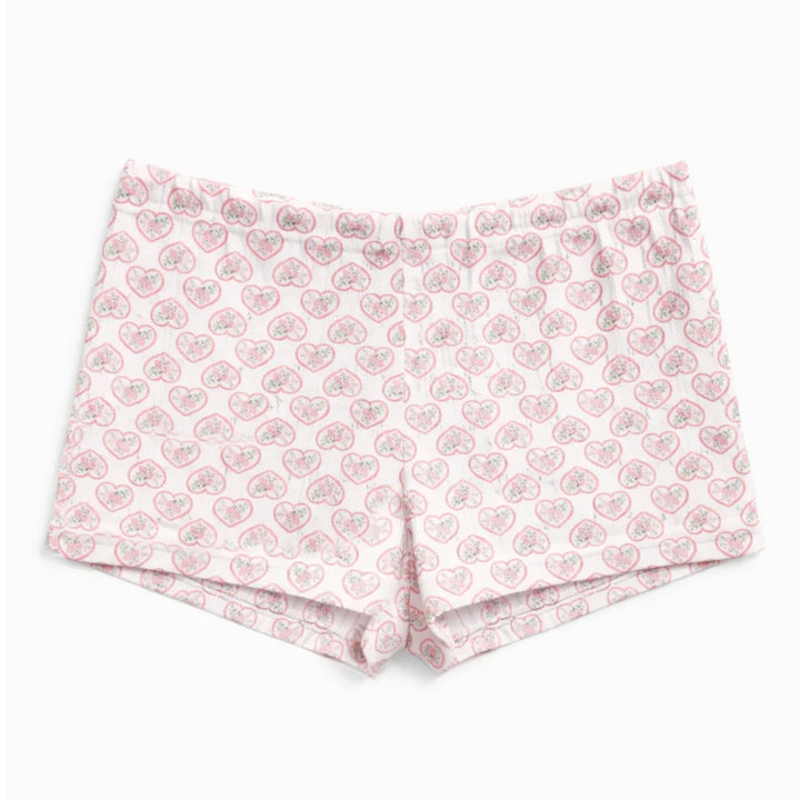 Katie J NYC  Girls/Tween Marina Lounge Short - Picot Edge Hearts