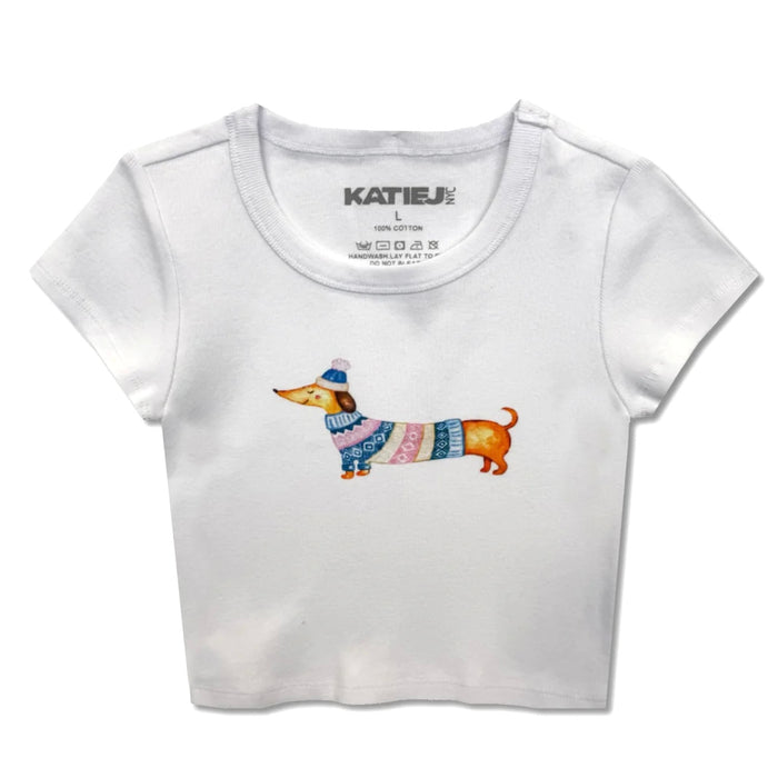 Katie J NYC  Girls Tween Dachsund “BABY” Tee