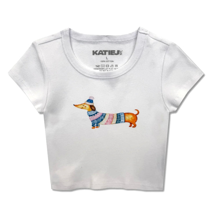 Katie J NYC  Girls Tween Dachsund “BABY” Tee