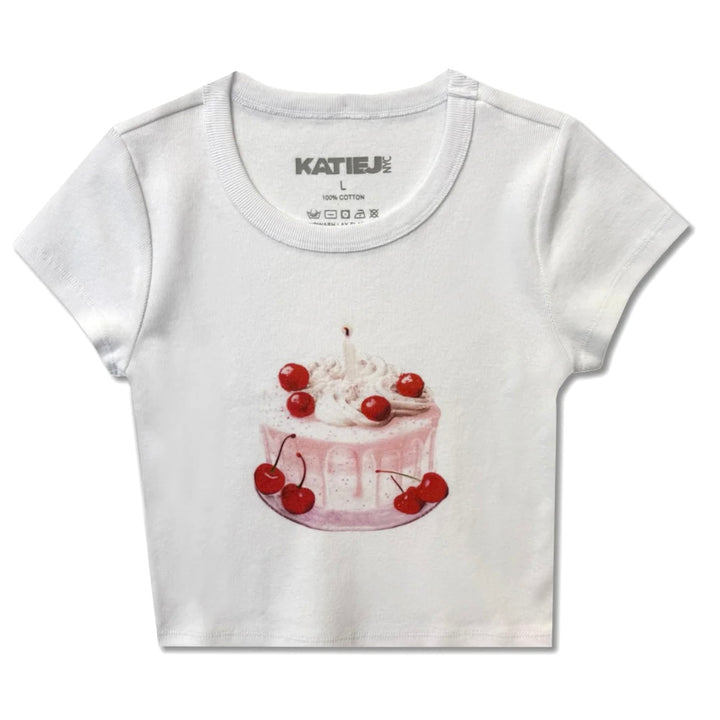 Katie J NYC  Girls Tween Cherry Cake “BABY” Tee
