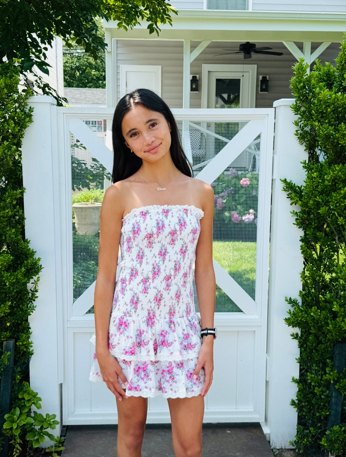 Katie J NYC Juniors Melina Drop Waist Ruffle Dress - Winter White Bouq I Love Sweet Treatz Katie J NYC Juniors Melina Drop Waist Ruffle Dress - Winter White Bouq I Love Sweet Treatz