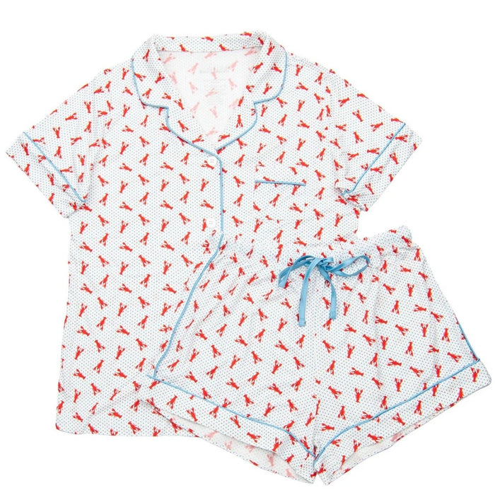 Katie J NYC Junior Lynn Shorts Lounge Set - Lobster Polka Dot
