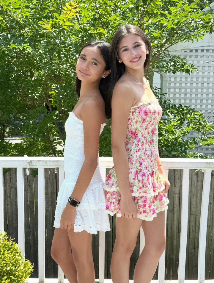 Katie J NYC  Juniors Melina Drop Waist Ruffle Dress - Vacay Floral