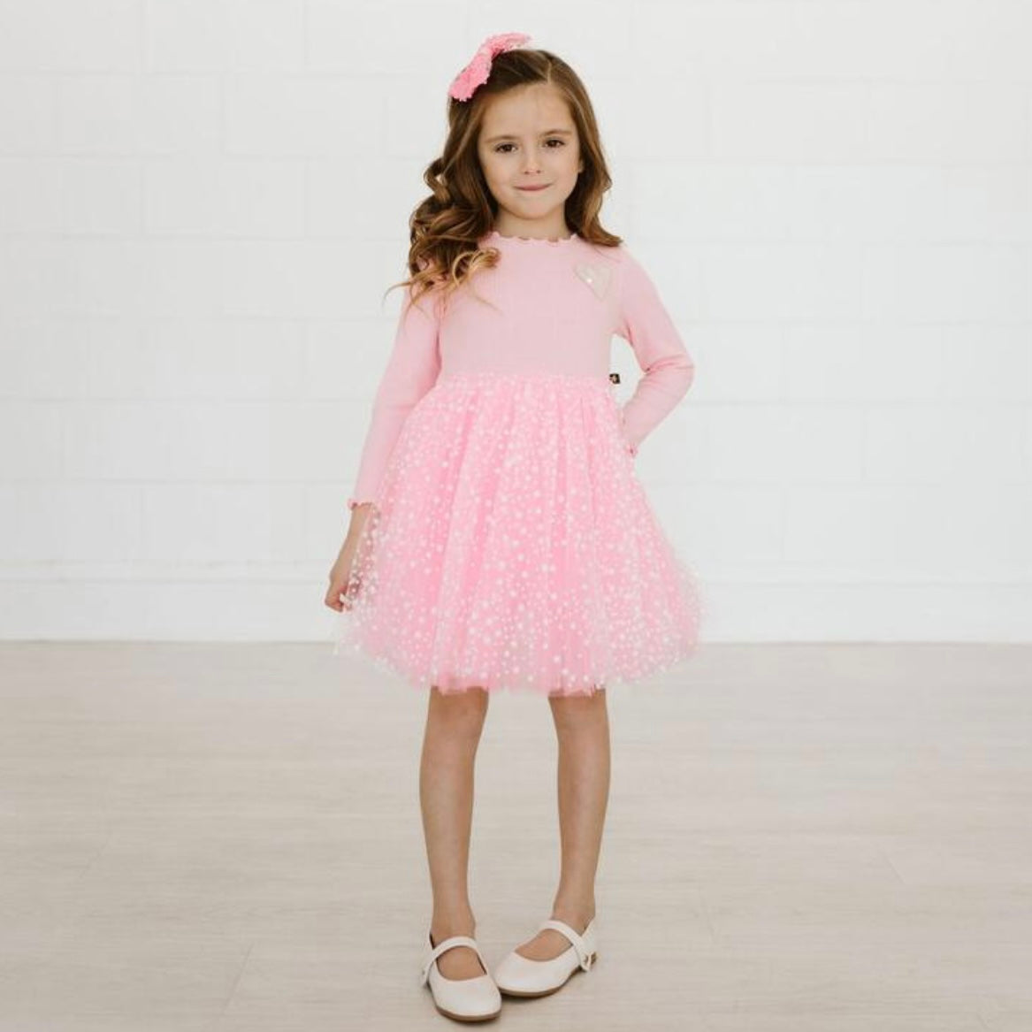 Patched Tutu Dress - Neon Pink