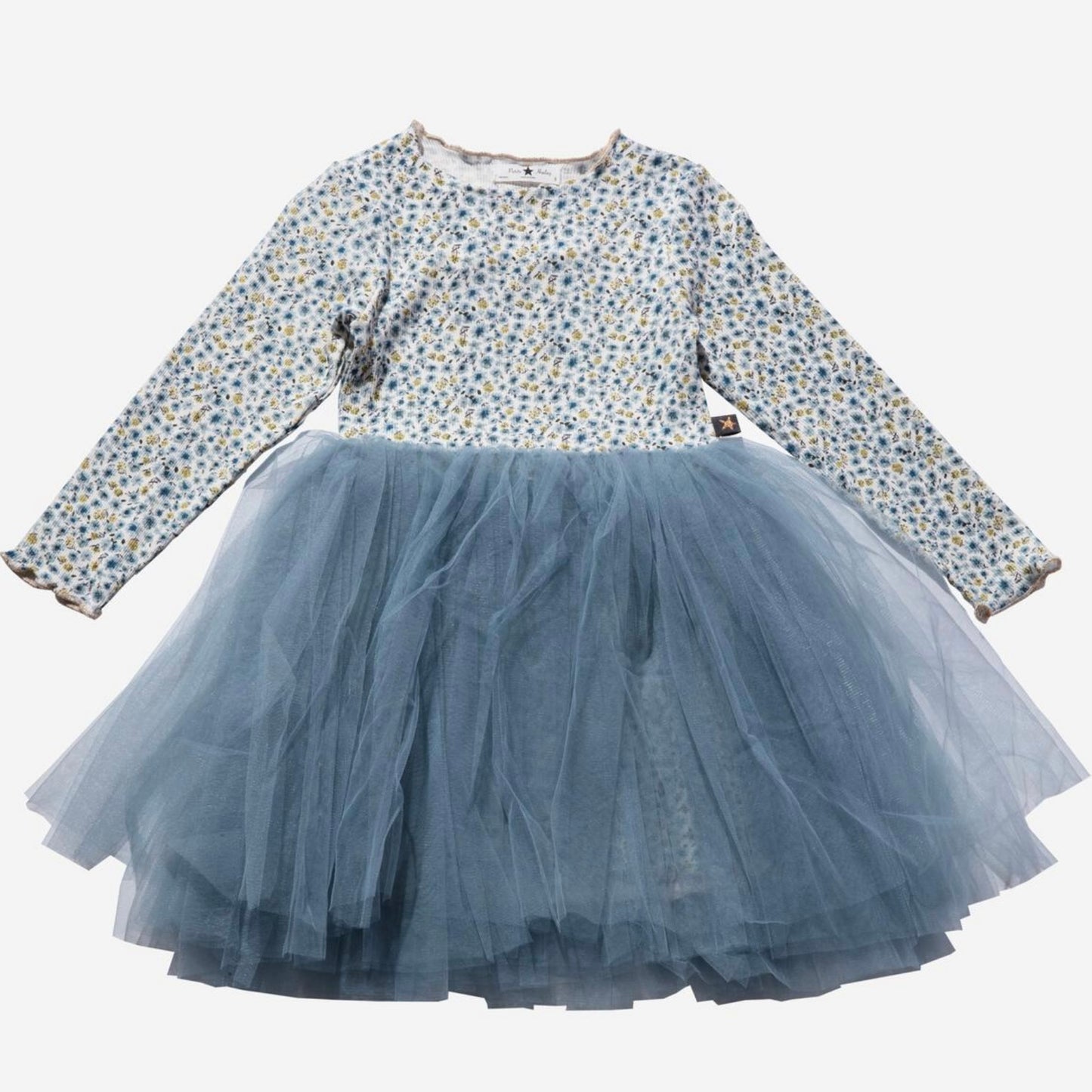 Petite Hailey Vintage Floral Tutu Dress - Blue