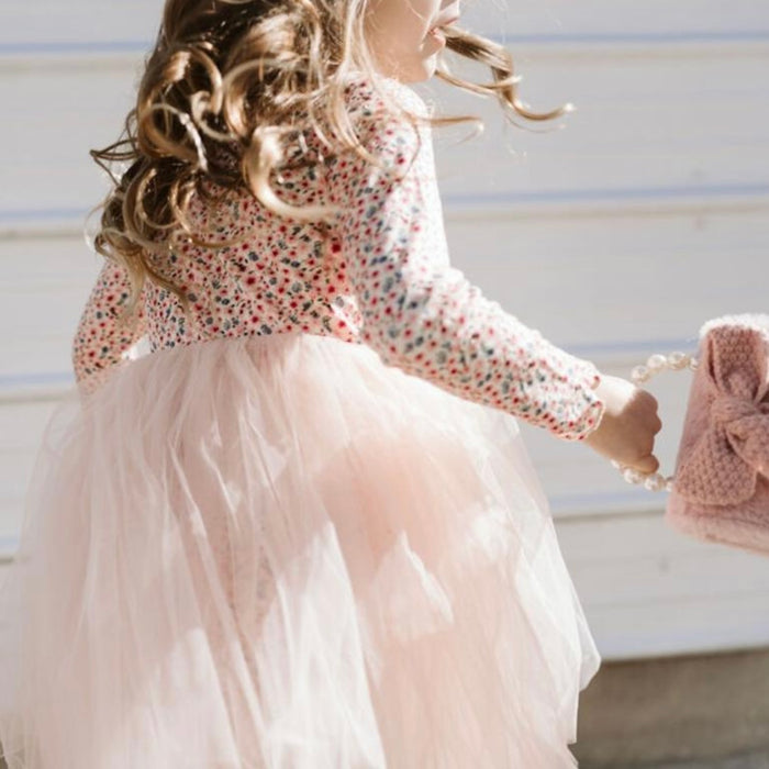 Vintage Floral Tutu Dress - Pink