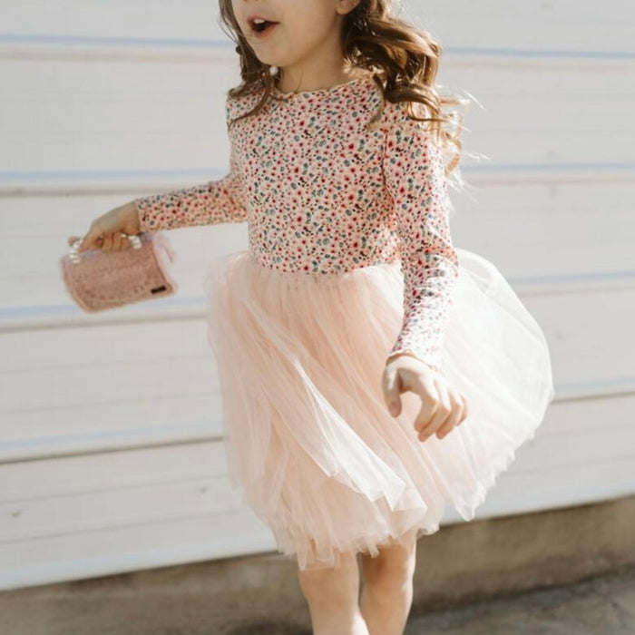 Vintage Floral Tutu Dress - Pink