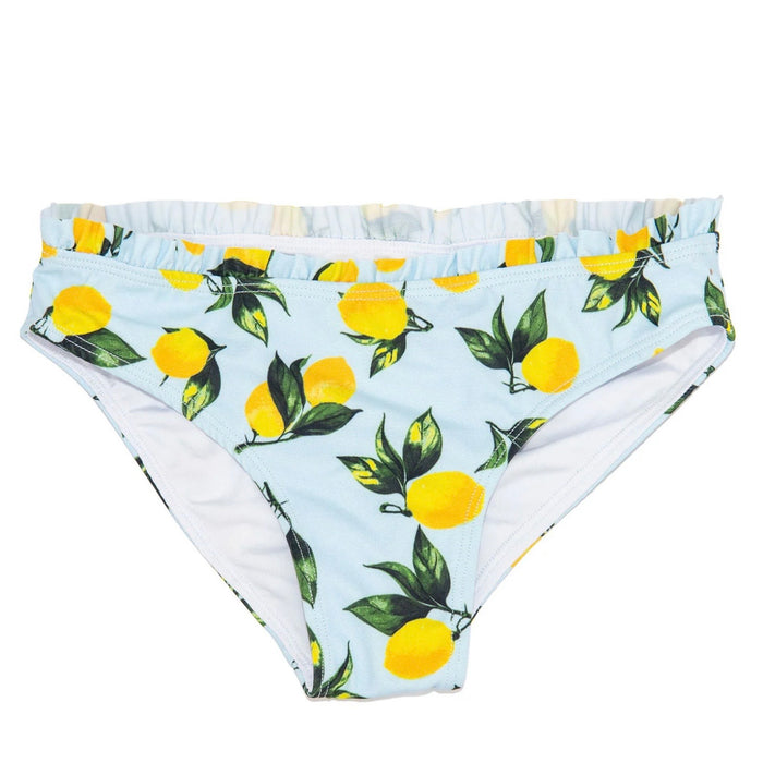FBZ Flowers By Zoe - Girls/Tween Ruffle Bikini - Lemon Print2