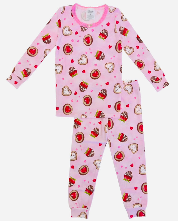 Esme Girl’s Sweet Delight Long Sleeve Top & Leggings Pajama Set